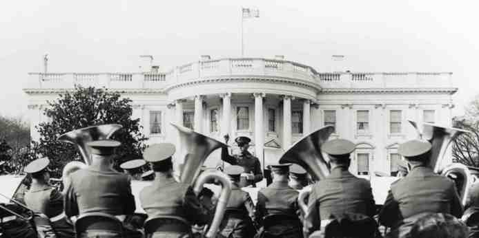 U.S. Marine Band, William Santelmann conducting, performing on the White House lawn on Easter Sunday, 1940