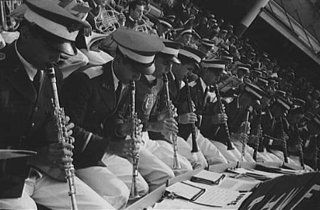 Clarinet section of the Southwestern University Band, 1938