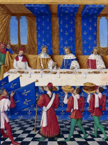 Banquet of Charles V the Wise by Jean Fouquet, 1455-1460