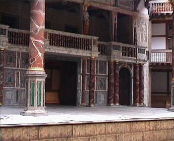 Stage of the reconstructed Globe Theatre in London