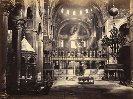 Interior of St. Mark's, photographed c. 1860-1870