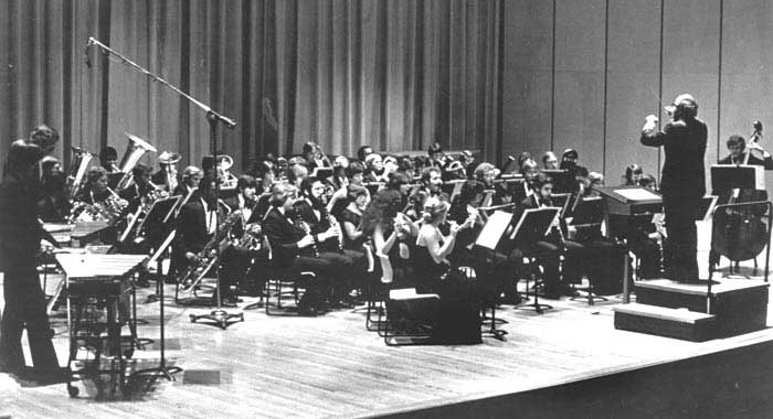 Alfred Reed conducting the University of Miami Wind Ensemble