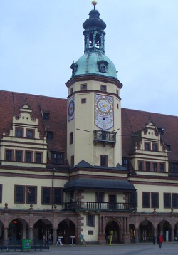 The tower of the old Rathaus in Leipzig