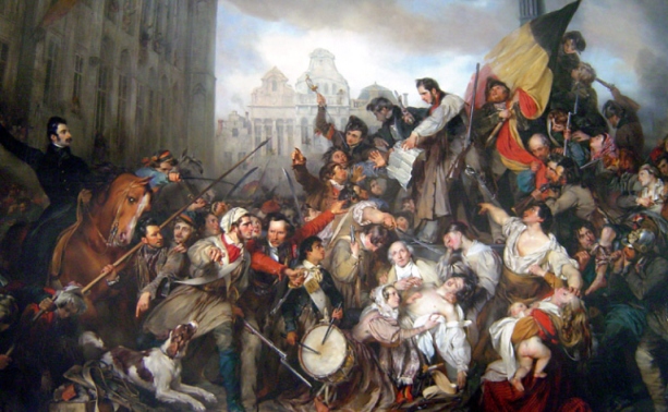 Episode of the Belgian Revolution, 1830, by E.C.G. Wappers, 1834