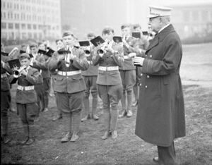 John Philip Sousa directing the Senn High School ROTC Band, 1927